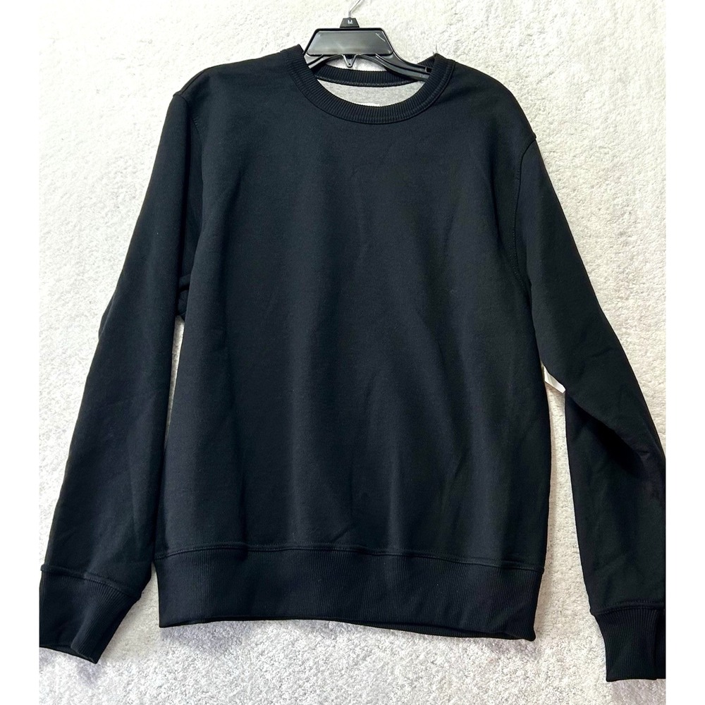 Champion Men's Fleece Crew Neck Sweatshirt M Black Pullover (C1)